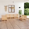 vidaXL 7-daļīgs dārza atpūtas mēbeļu komplekts, priedes masīvkoks
