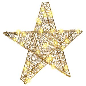 vidaXL 3D zvaigzne 50 LED Silti balta 55 x 52.5 x 9 cm PET