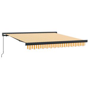 vidaXL izvelkama markīze, dzeltena, balta, 3x2,5 m, audums, alumīnijs