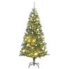vidaXL mākslīgā Ziemassvētku egle ar sniegu un 300 LED, 210 cm