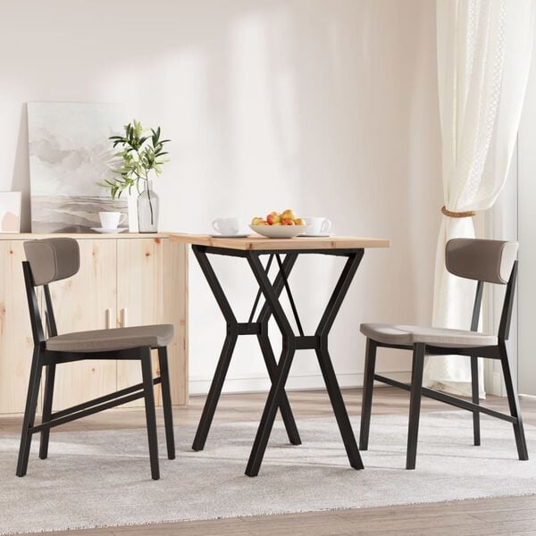 vidaXL virtuves galds, Y-rāmis, 80x50x75,5 cm, priedes koks, tērauds