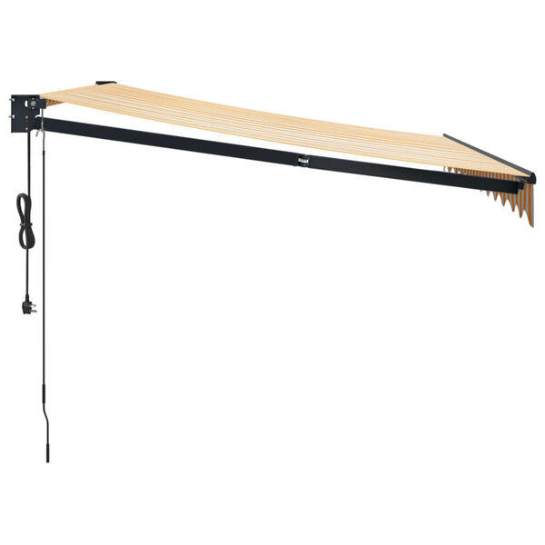 vidaXL izvelkama markīze, automātiska, dzeltena, balta, 3x2,5 m