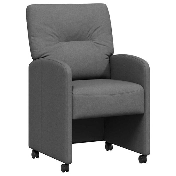 vidaXL Ēdamgalda krēsli ar ritenī&scaron;iem ar riteņiem 2 pcs Tum&scaron;i pelēka