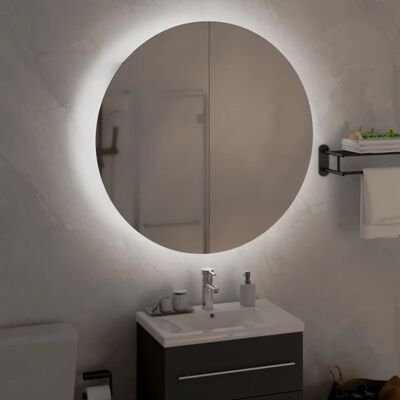 vidaXL vannasistabas skapītis, spogulis ar LED, melns, 54x54x17,5 cm