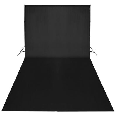vidaXL fons, 600x300 cm, melna kokvilna