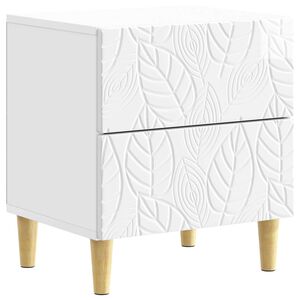 vidaXL Naktsgaldiņ&scaron; Spīdīgi balts 43 x 34,5 x 48 cm Inženierijas koks