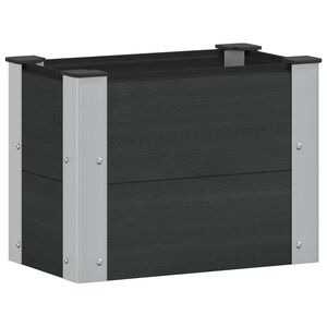 vidaXL Augstā puķu kaste Melns 50 x 30 x 36 cm WPC un alumīnijs