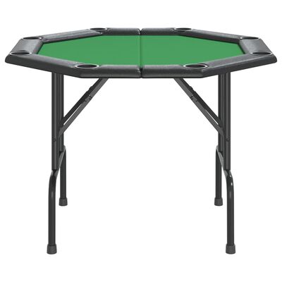 vidaXL pokera galds 8 personām, saliekams, zaļš, 108x108x75 cm