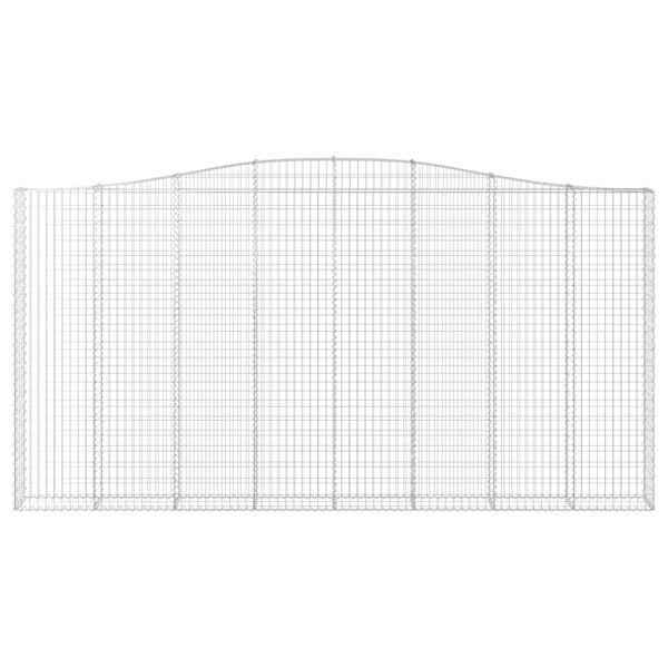 vidaXL arkveida gabiona grozi, 2 gb., 400x30x200/220cm, cinkota dzelzs