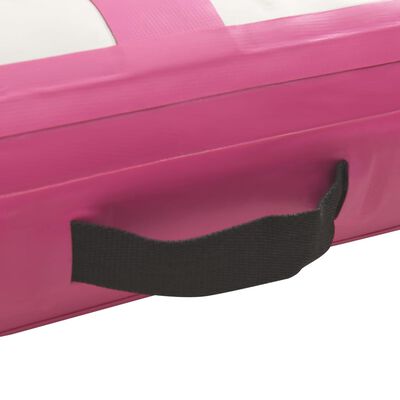 vidaXL piepūšams vingrošanas paklājs ar pumpi, 60x100x10 cm, rozā PVC