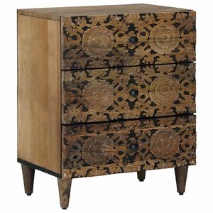 vidaXL Gultas skapis Brūna 50 x 33 x 60 cm Cieta mango koksne
