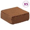 vidaXL kokosa &scaron;ķiedras bloki, 5 gab., 5 kg, kopā 25 kg