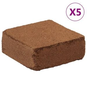 vidaXL kokosa &scaron;ķiedras bloki, 5 gab., 5 kg, kopā 25 kg