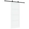 vidaXL Slīdo&scaron;ās durvis Balta un melna 83 x 202 cm Priedes masīvkoks