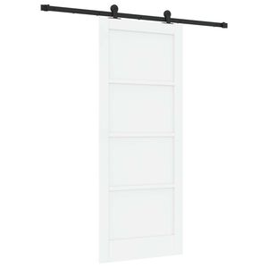 vidaXL Slīdo&scaron;ās durvis Balta un melna 83 x 202 cm Priedes masīvkoks