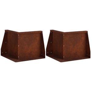 vidaXL Aizturo&scaron;ā siena 2 gab. 50 x 50 x 30 cm Novecināts tērauds Rūsa