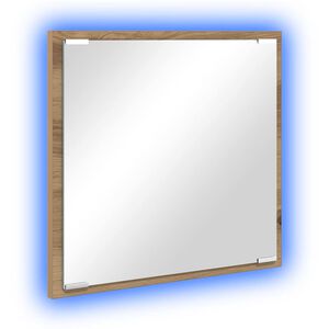 vidaXL LED vannas spogulis Artisānā ozols 40 x 37 x 8.5 cm