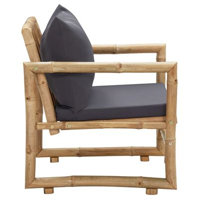 vidaXL dārza krēsli ar matračiem, 2 gab., bambuss