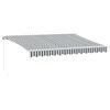 vidaXL manuāli izvelkama nojume ar LED, pelēka un balta, 350x250 cm