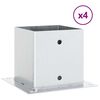 vidaXL Statu pamatnes Kvadrāts 4 gab Sudrabs 141x141mm Cinkots tērauds