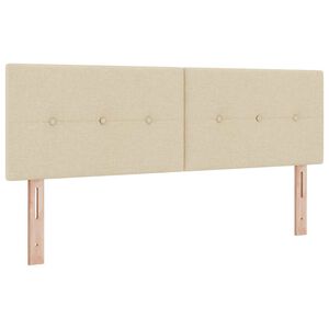 vidaXL Galvgalis ar galvas klāju Krēmkrāsa 160 cm Mākslīgā āda