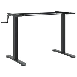 vidaXL stāvgalda rāmis, melns, (94-135)x60x(70-114) cm, tērauds