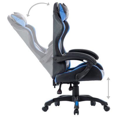 vidaXL biroja krēsls, zila mākslīgā āda