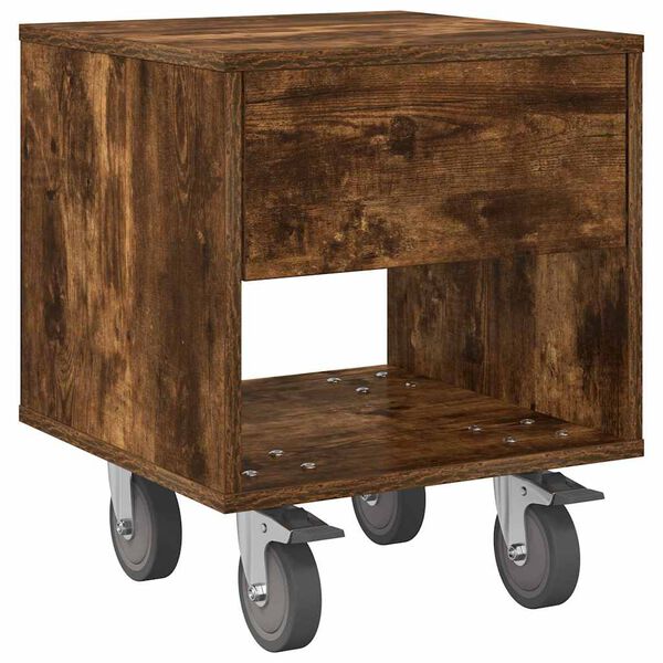 vidaXL Naktsgaldiņ&scaron; Dūmaka ozols 40,5 x 40 x 48 cm Inženierijas koks