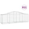 vidaXL arkveida gabiona grozi, 11 gb., 200x50x60/80 cm, cinkota dzelzs