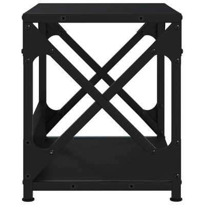 vidaXL printera statīvs, 2 līmeņi, melns, 44x26x31,5 cm, koks