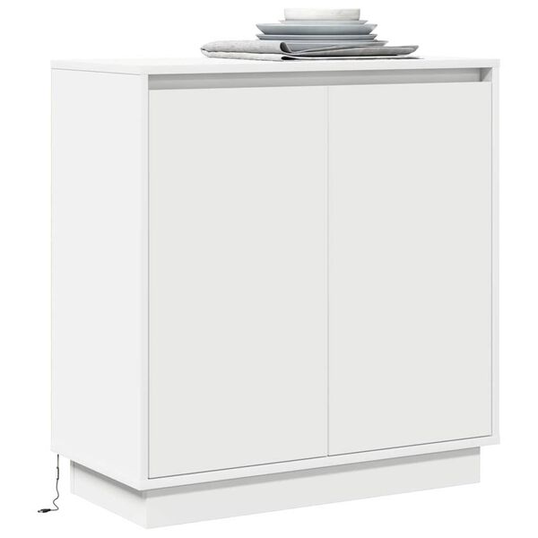 vidaXL Sānu galds ar plauktu Balts 71 x 34.5 x 75 cm Inženierijas koks