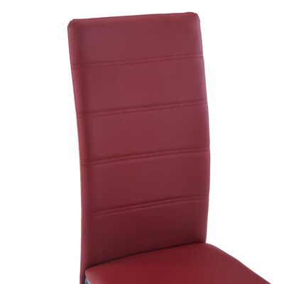 vidaXL konsoles virtuves krēsli, 2 gab., sarkana mākslīgā āda