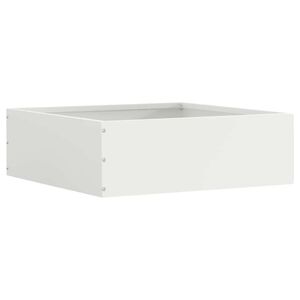 vidaXL Zāliena Apmale 40 x 40 x 13 cm Tērauds Balts