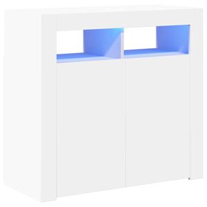 vidaXL kumode ar LED lampiņām, 80x35x75 cm, balta