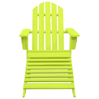 vidaXL dārza krēsls ar kāju balstu, egles masīvkoks, zaļš