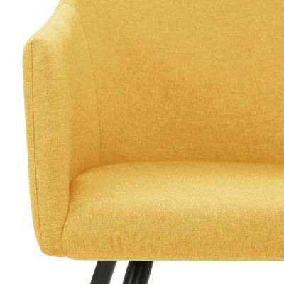 vidaXL virtuves krēsli, 2 gab., dzeltens audums
