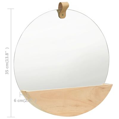 vidaXL sienas spogulis, priedes masīvkoks, 35 cm