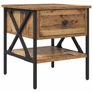 vidaXL Naktsgaldiņ&scaron; Vecs koks 40 x 42 x 45 cm Inženiere koks un metāls