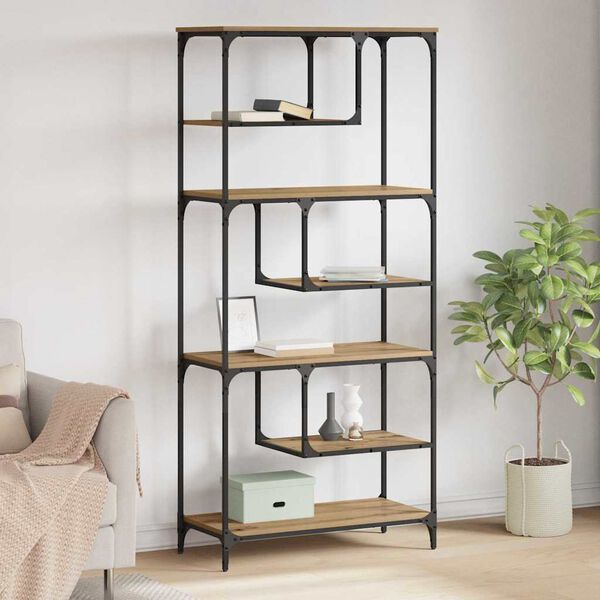 vidaXL Grāmatu skapis amatnieku ozola 81 x 36 x 176 cm