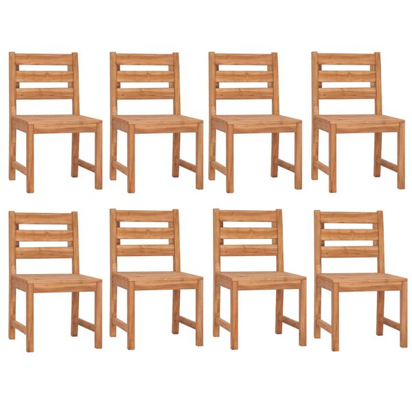 vidaXL 9-daļīgs dārza mēbeļu komplekts, masīvs tīkkoks