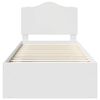 vidaXL Gultas rāmis Balts 75 x 190 cm Ciets priedes koks