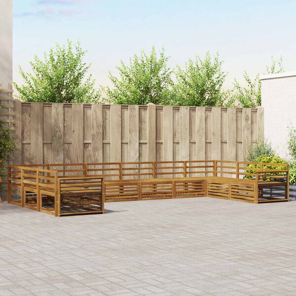 vidaXL Dīvāna komplekti 10 pcs Dabiska Cietā akācijas koks