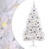 vidaXL Mākslīgā Ziemassvētku eglīte 180 cm PVC un tērauds Balts