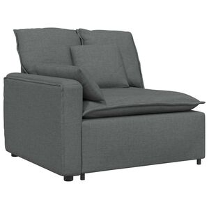 vidaXL modulārs dīvāna roku balstu gala modulis ar spilveniem, tum&scaron;i pelēks, 100 cm