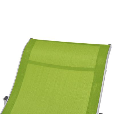vidaXL saliekami sauļošanās krēsli, 2 gab., zaļš tekstilēns