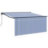 vidaXL Izvelkams jumtiņ&scaron; Zila un balta 350 x 250 cm