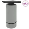 vidaXL Mēbeļu kājas Regulējams 12 pcs Balts 64 x 64 x 100 mm PP