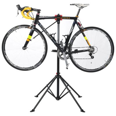 vidaXL velosipēdu remonta statīvs, 103x103x(115-200) cm, melns tērauds