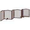 vidaXL suņu vārti ar durvīm, salokāmi, 6 paneļi, 300 cm, papeles koks
