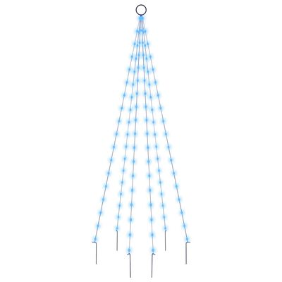 vidaXL Ziemassvētku egle karoga mastam, 108 zilas LED, 180 cm